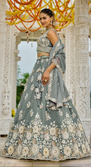 Lehenga Grey Color