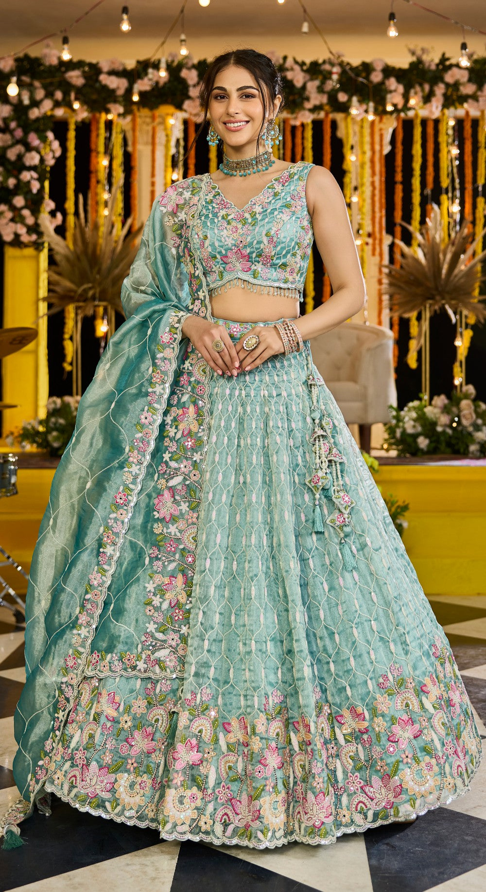Lehenga Rama Color