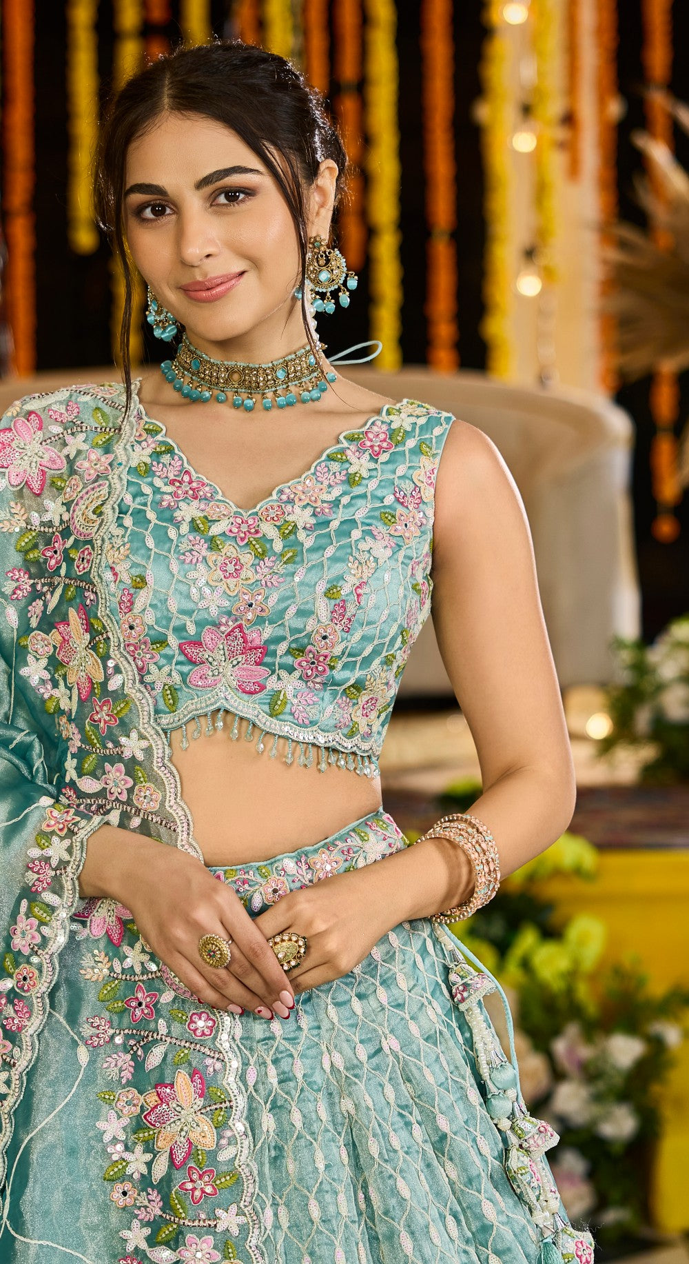 Lehenga Rama Color