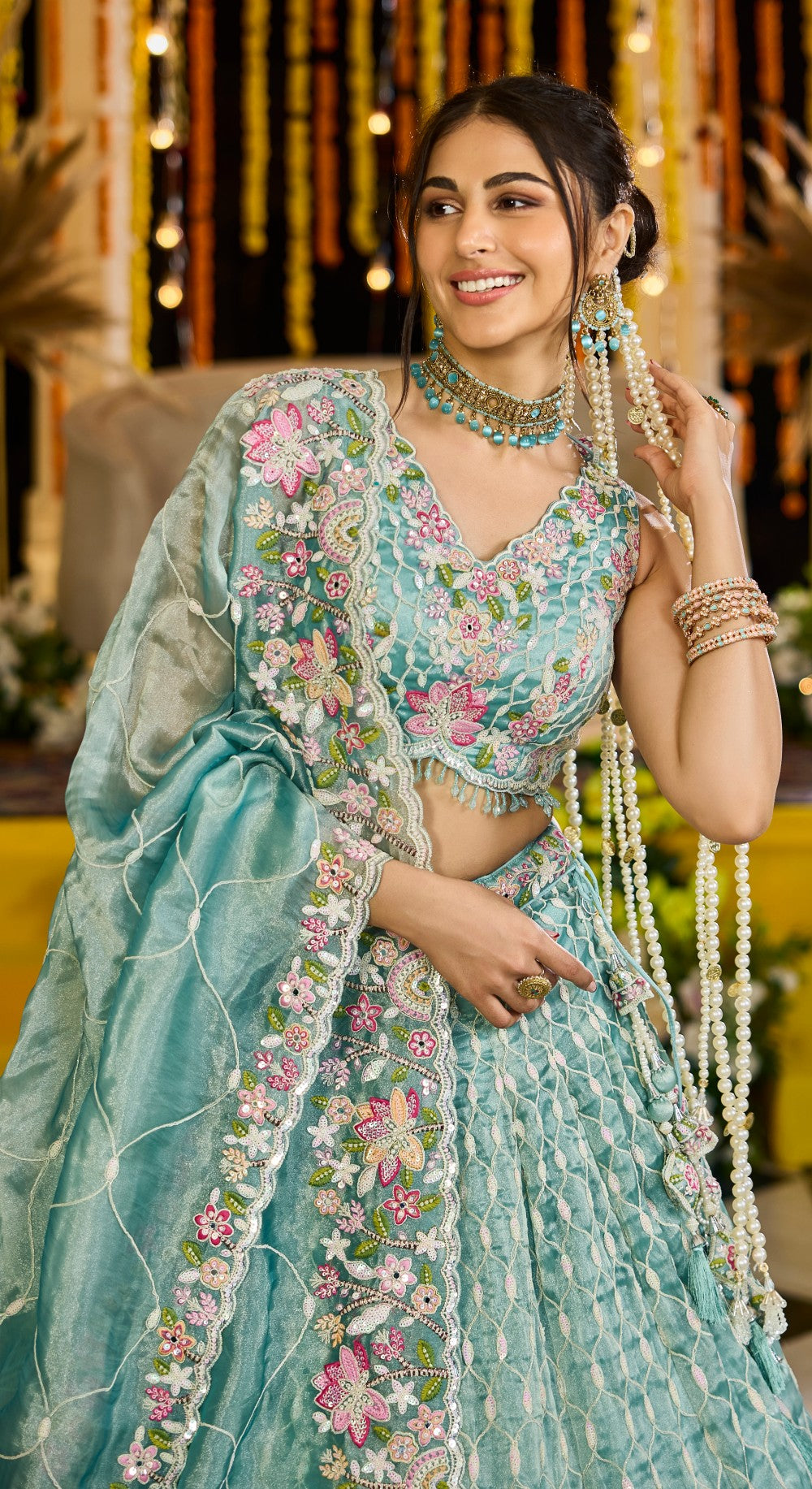 Lehenga Rama Color