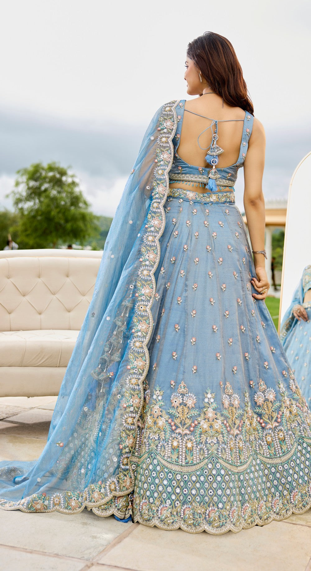 Lehenga Sky Color