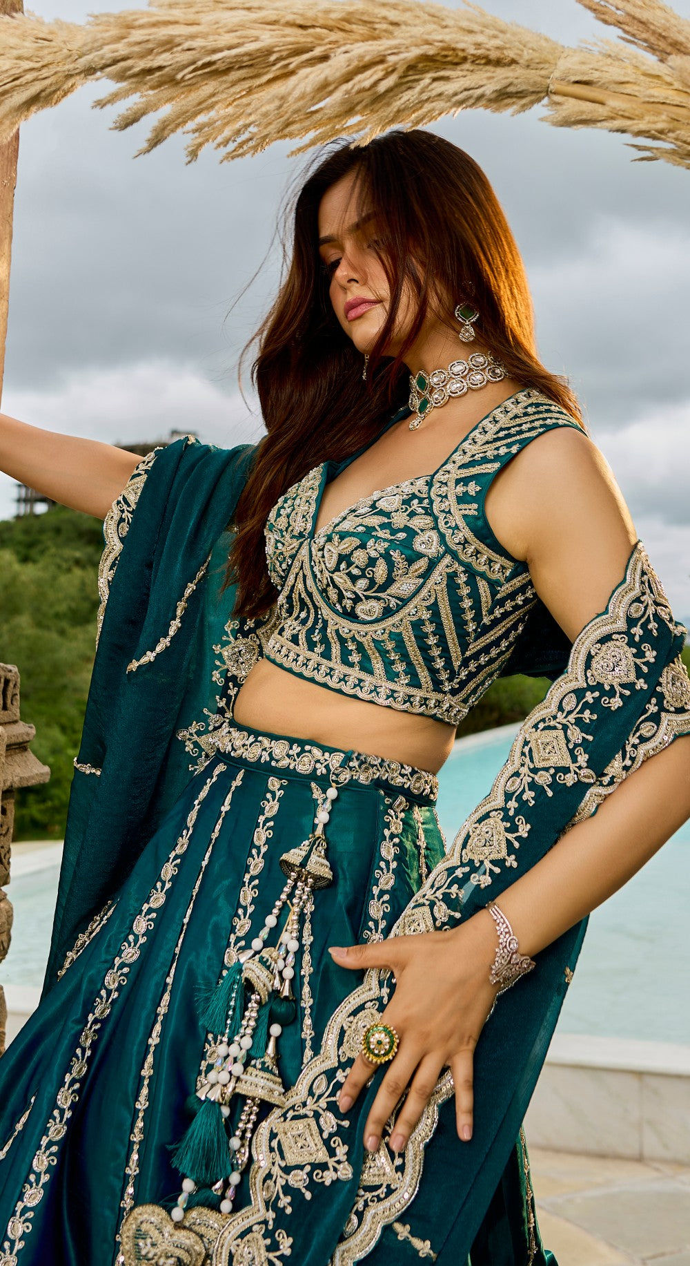 Lehenga Rama Color